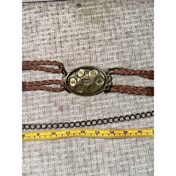 Chico's Belt Faux Turquoise Gem Gold Tone‎ Link Adjustable Western Boho Belt - Picture 5 of 5